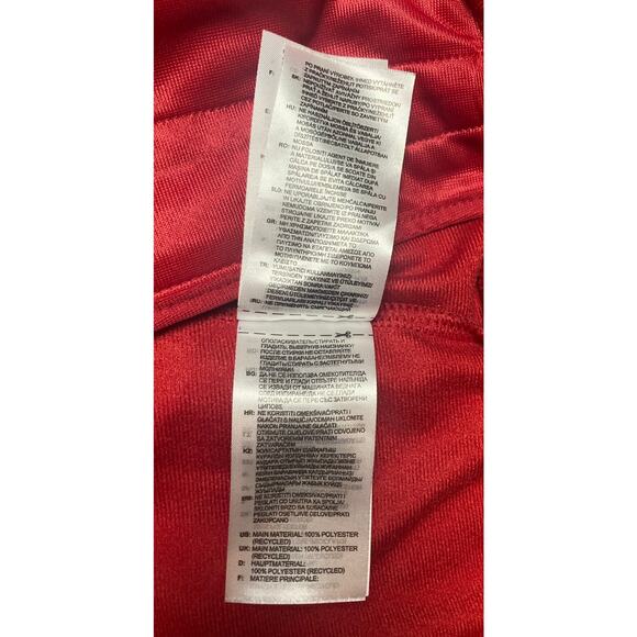 Adidas Womens Small Zip Front Track Coat Jacket Running Red with Stripes Pocket - Picture 9 of 11